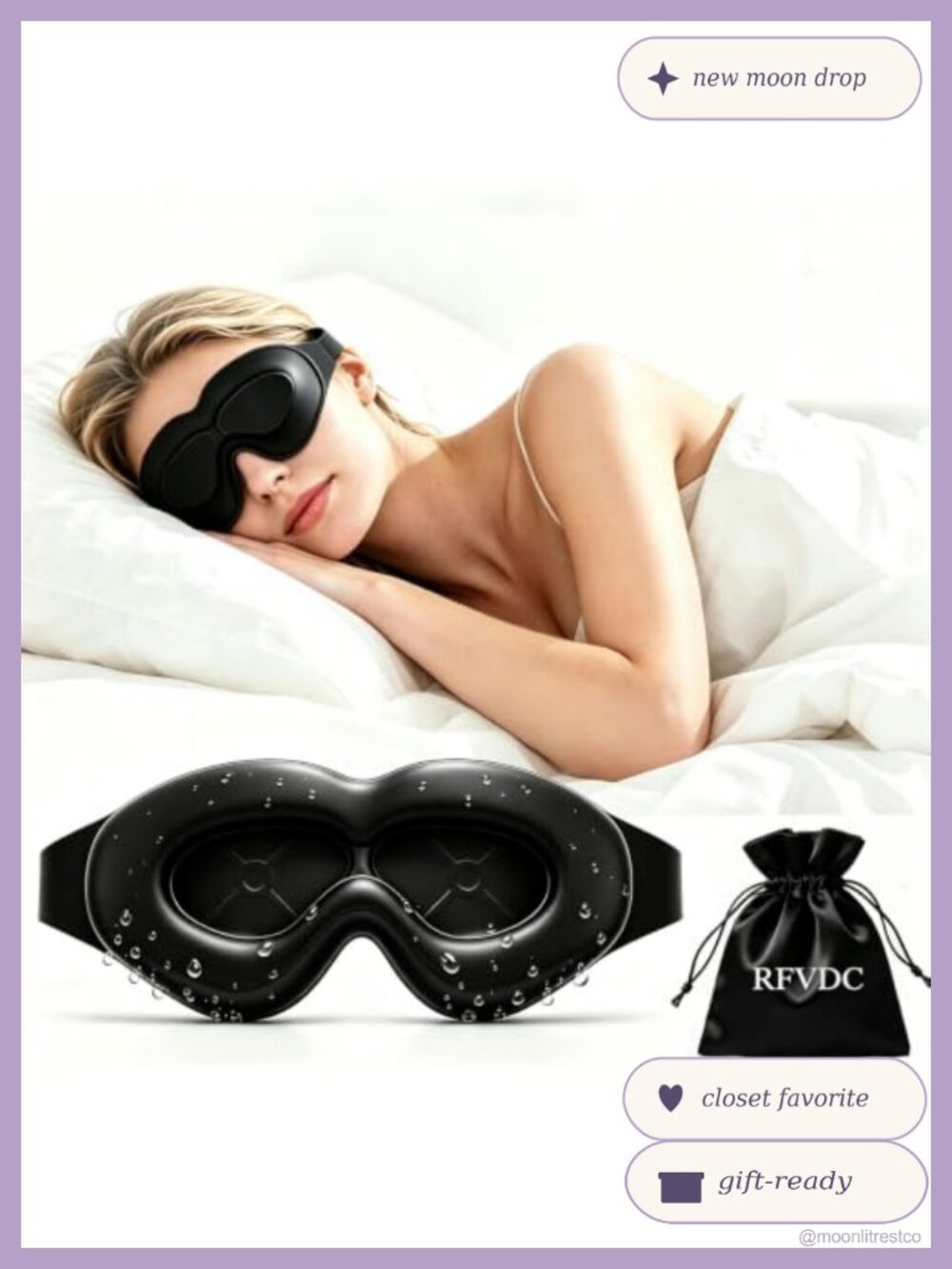 Hydrating Sleep Mask for Dry Eyes Moisture Chamber Silicone Eye Mask